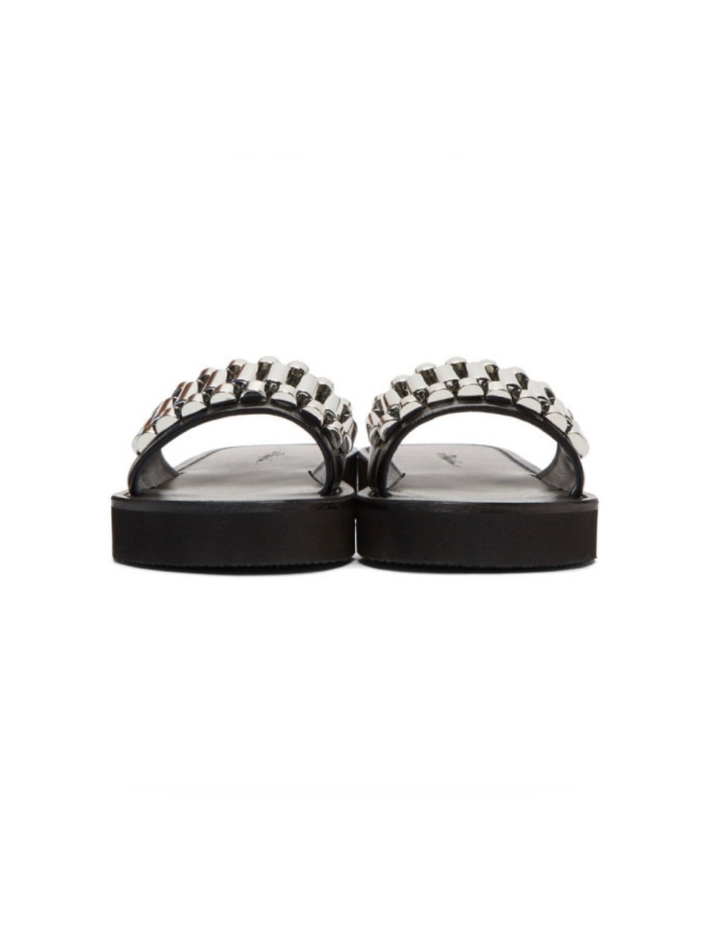 3.1 Phillip Lim Black Slide Sandals with Silver Tube Embellishments - brand new - Picture 4 of 8